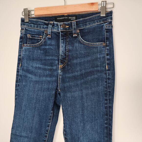 Veronica Beard Kate 10" Skinny Jeans in Vintage Fray Wash 24 - Picture 3 of 8